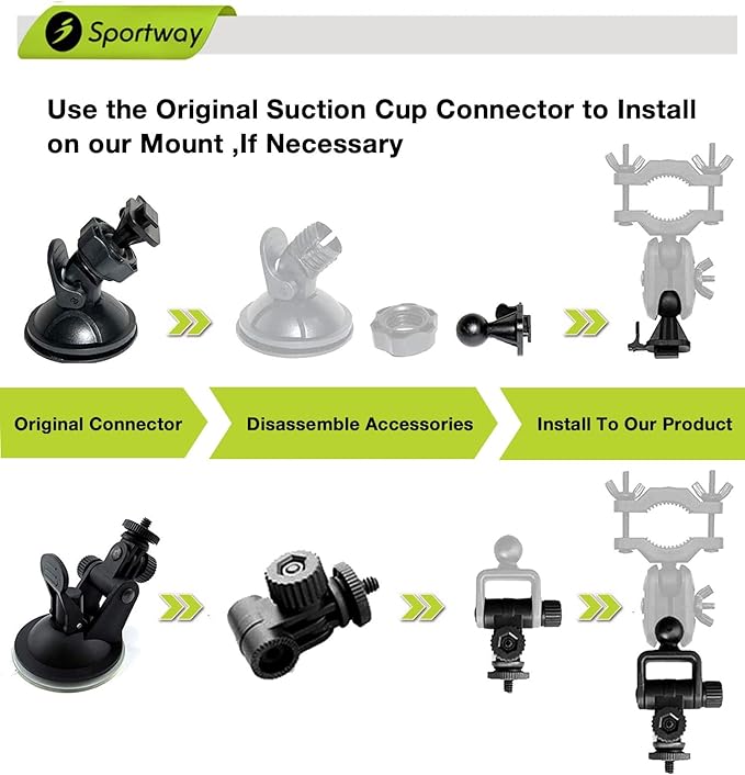 Sportway S80 Dash Cam mount, Dash Cam Mirror Mount Holder with 16pcs Joints for Rove APEMAN CHORTAU Roav Nexar iiwey YI Z-Edge Old Shark KDLINKS Crosstour VANTRUE GoPro... 99% Car Dash Cameras DVR GPS