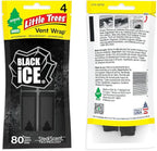 LITTLE TREES Car Air Freshener | Vent Wrap Provides Long Lasting Scent, Invisibly Fresh | 16 Air Fresheners | Black Ice