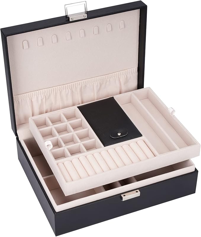 Jewelry Box Organizer, Travel Jewelry Storage Boxes Necklace Holders Display Tray Storage Case(BLACK) ¡­