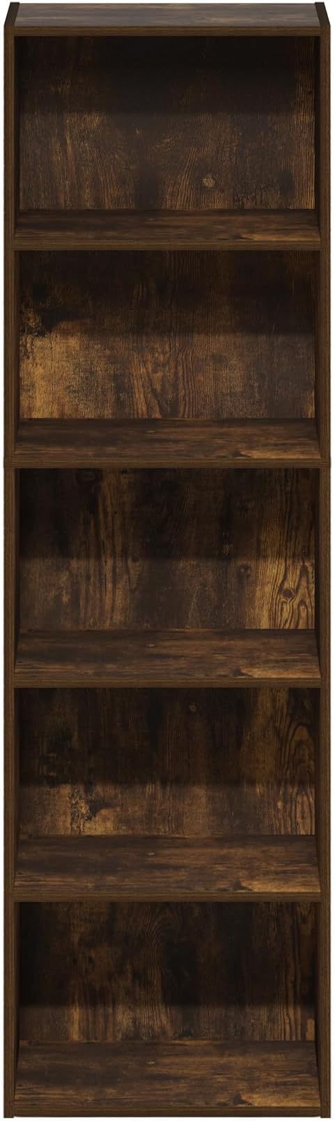 Furinno LUDER Book Shelf, 5-Tier Bookshelf, Bookcase with Open Shelves, 9.4 x 15.8 x 52, Easy Assembly, for Living Room, Bedr