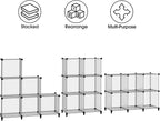 HOMIDEC 6 Light Grey Cube Storage Organizer, Modular Storage Shelf with Hammer, Cube Storage Bin Cabinet Closet Bookshelf for