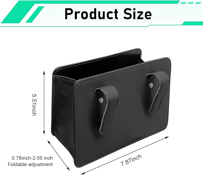 Car Trash Can, Foldable Hanging Garbage Bin with Trash Bag, Waterproof Open-top Door Side Storage Can, Multi-function Back Seat Organizer for Most Cars SUVs Trucks (Black)