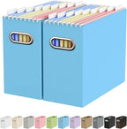Oterri File Organizer Box, Portable Collapsible Cardboard File Folder Organizer with Handle for Letter Size Hanging Files, Do