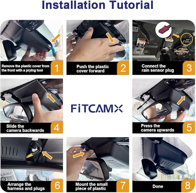Fitcamx Front 2K+Rear 1080P Dash Cam Adapts for Hyundai Santa Fe 2024-2026 (Part No#P6000), Integrated OEM Look, Dual HD Vide