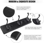 Badiano Wooden Coat Rack, Wall-Mounted Organizer for Closet, Entryway, Hallway, Foyer, Bedroom, Heavy Duty Double Hooks for H
