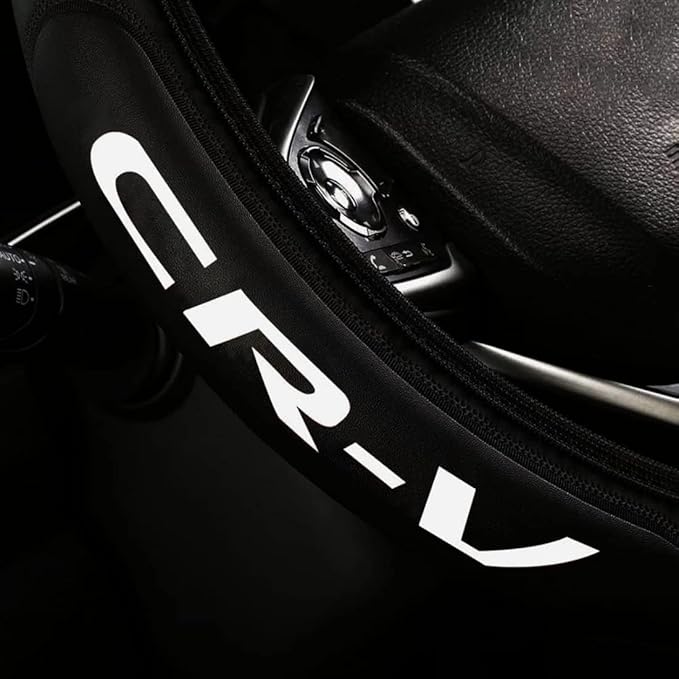 Leather Steering Wheel Cover with a Rubber Inner Ring fit for 14-15 Inch Breathable Lightweight Easy to Install Compatible wi