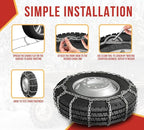 Mytee Products 2 Pair CAM Square Link Snow Tire Chain Compatible w/ 24.5" Rim Diameter & 11" Wide Car Pickup Low-duty Trucks 