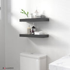 Ballucci Floating Shelves, 2-Pack 16" Wood Wall Shelf Set with Invisible Brackets for Bathroom, Living Room, Bedroom, Kitchen