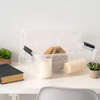 IRIS USA 13 QT Plastic Storage Box with Lid and Latches - 6 Pack - BPA-Free, See-Through Organizing Solution, Durable Nestabl