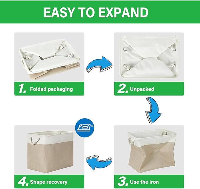 Bidtakay Extra Large Storage Baskets for Organizing 17x12x15.1 inch 3-Pack Fabric Closet Organizers Storage Bins with Handles
