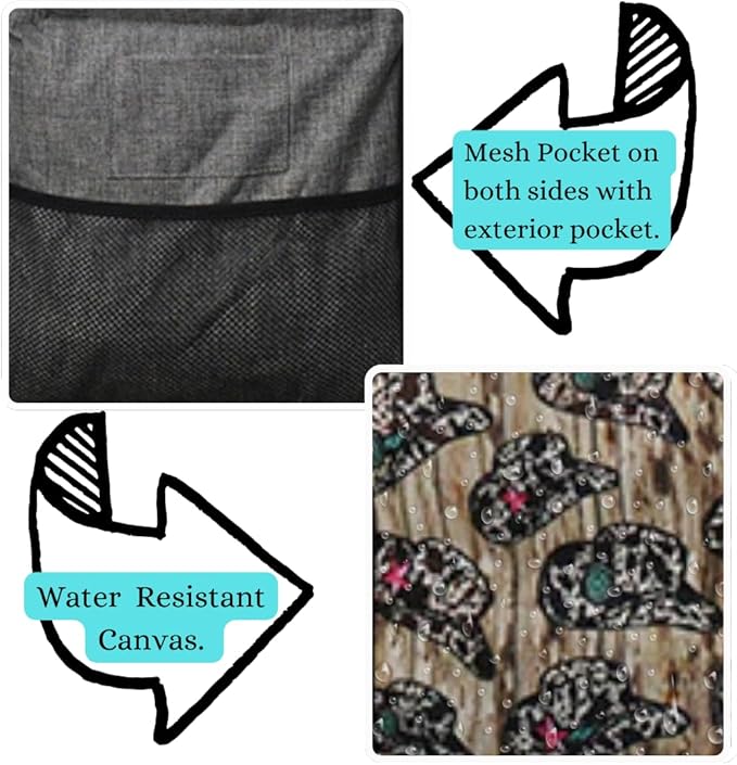 NGIL Extra Large Utility Tote Reusable Grocery Bag Oversized Collapsible for Groceries, Storage, Picnic, Beach (Aztec Cow-Black)