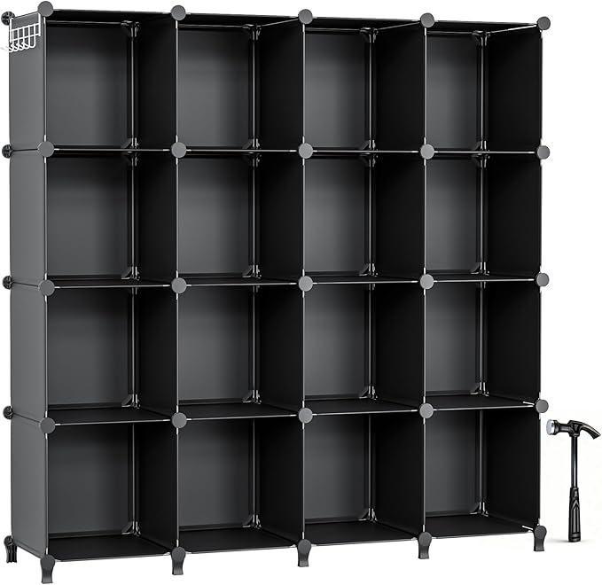 Neprock 16 Cubby Storage Organizer, Closet Clothes Storage Organizer, Cube Shelves Closet Organizers and Storage Shelves for 