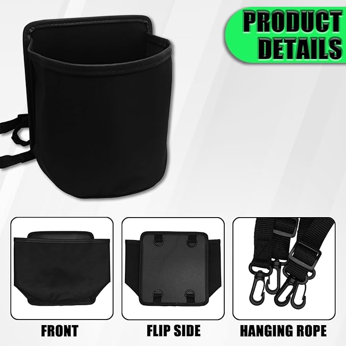 Car Cup Holder Expander for Car Seat Side, Multifunctional Hanging Storage Bag for Water Bottle Cup and Drink at Back Seat, Large Waterproof Oxford Cloth Hanging Cup Holder Organizer Tray