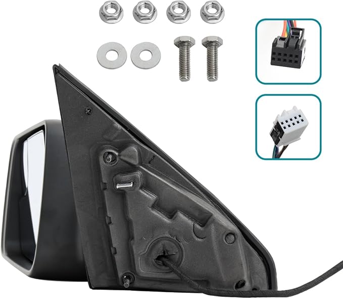 Spec-D Tuning Chrome Power Fold Heated + Puddle + Blind Spot Monitor Left Driver Side Mirror Compatible with 2019-2024 Ram 1500, Left + Right Pair