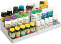 mDesign Plastic Expandable 3-Tier Shelf Rack Organizer - Storage for Bathroom Vanity, Cabinet, Cupboard, Drawer - Holds Medic