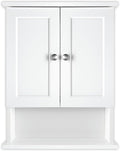MCS 23x18 White Medicine Cabinet Organizer, Wall Mounted 2-Door Bathroom Cabinet for Over-The-Toilet Storage, Bathroom Furnit