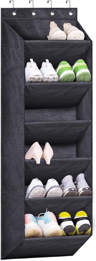 SLEEPING LAMB Shoe Rack for Door with Large Deep Pocket, Hanging Door Shoe Organizer for Closet Hanger, Dorm and Narrow Sneak