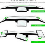 15" Rear View Mirror with Baby Mirror, Panoramic Anti-Glare Wide Angle Convex Rearview Mirror, Vehicle Interior Clip-on Rear View Baby Mirror Extender Reduce Blind Spot