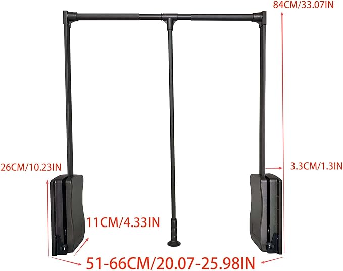 brand Wardrobe lift clothes rack,Pull Down Closet Rod for Hanging Clothes, Retractable Wardrobe Hanger for Cabinet, Aluminium