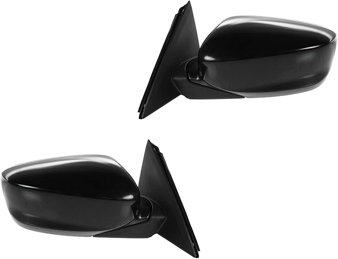 TRQ 2 Piece Driver and Passenger Side Mirror Assembly Set Electric Adjustment Non-Heated No Memory Black Compatible with 2008