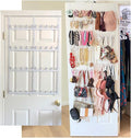 Evelots Rack for Purses, Belts, Jewelry, Ties, Hats - New Over the Door Organizer - Adjustable 8 Tier - 40 Hooks for Multi Us