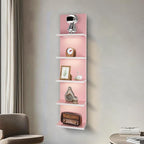 5 Tier Pink Wall Shelf Unit, Pink Shelves, Wall Shelves for Bathroom,Bedroom, Vanity Shelves, Wall Mount Vertical Lack Shelf 