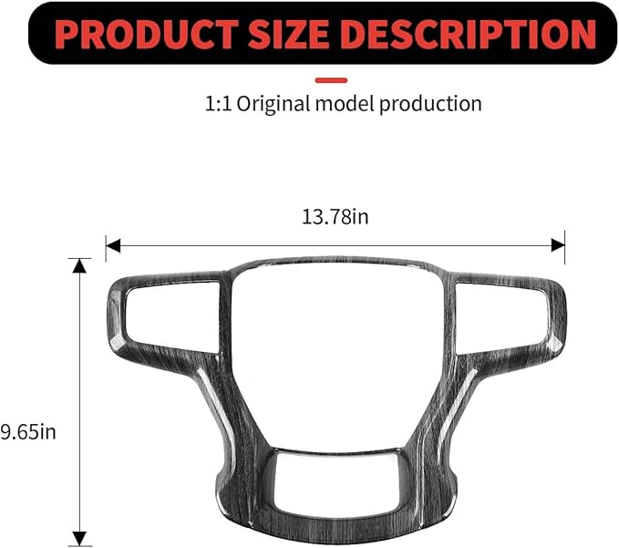 Steering Wheel Trim Cover Frame Decoration Interior Accessories Compatible with Chevrolet Silverado 2019-2023,for Chevrolet Tahoe 2021-2023,for Suburban SUV 2020-2023,Black wood grain