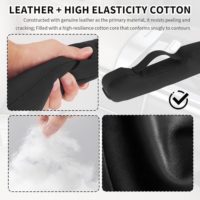 2PCS Car Seat Gap Filler with Retaining Ring Design,Soft Car Gap Fillers Between Seats Avoids Items Falling Out of Gaps,Upgraded Cars Gaps Seat Filler Hard to Shift