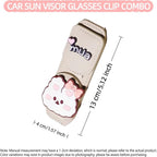 Car Sunglasses Holder Eyeglass Clip with Sun Visor Storage for Cards Magnetic Eyewear Clamp Car Decor