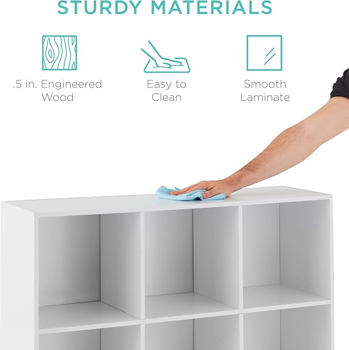 Best Choice Products 9-Cube Storage Organizer, 11in Shelf Opening, Bookcase, Display Shelf, Customizable w/ 3 Removable Back 