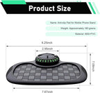 Multifunction Car Anti-Slip Mat, Storage Pad & Rotatable Phone Holder & Parking Number Plate, 9.2" x 7" Organizer Pad for Pho