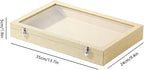 Coward Jewelry Organizer Box, Yellow Linen Blank Display Tray Case with Lid for Storage Necklaces Bracelets Rings Beads and J