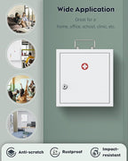 Uniclife Wall Mount Medicine Cabinet with Key Lock & Handle Locking First Aid Cabinet Lockable Medical Cabinet Medium Medicin