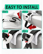 Universal Fastening Straps for Car Seat Cushions - Adjustable Extension Bands, White