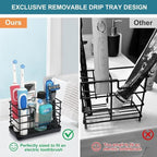 Toothbrush Holders for Bathrooms, Stainless Steel Bathroom Toothbrush Holder Kids Electric Tooth Brush Holder and Toothpaste 