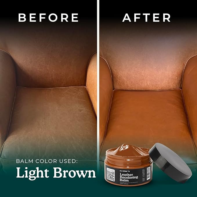 Clyde's™ Recoloring Balm | Non-Toxic Material Dye & Restorer for Furniture, Car Seats, & More | 23 Colors (Light Brown, 50ML)