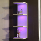 4 Tier RGB Wall Shelf-Gaming Shelf with Remote Control, Lack Shelves with Light for Bedroom | Easy to Install Cosmetic & Disp