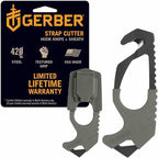 Gerber Gear Seatbelt Strap Cutter Escape Tool with Lanyard Hole and Glass Breaker, Made in USA, Green, 5 x 2.5 x 1 inches Poc