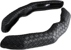 Quick Install Braided Pattern Nappa Leather Steering Wheel Grips,Woven Texture Car Steering Wheel Cover,for Women,for 14 to 1
