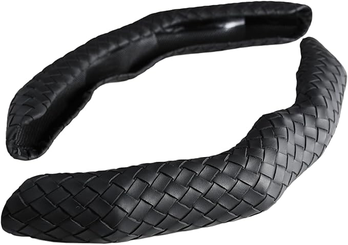 Quick Install Braided Pattern Nappa Leather Steering Wheel Grips,Woven Texture Car Steering Wheel Cover,for Women,for 14 to 1