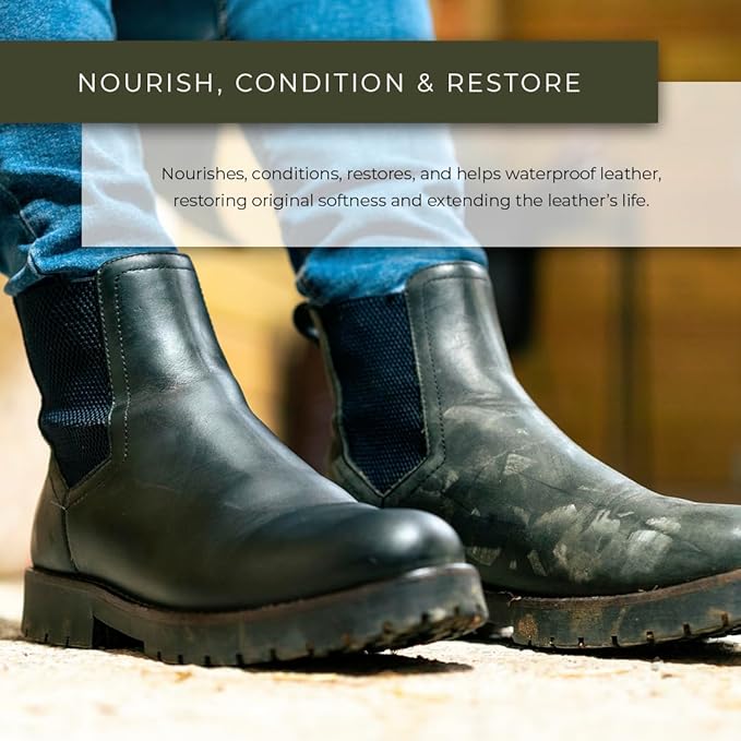 Renapur Leather Balsam, Natural Conditioner, Protector and Restorer — for Leather Furniture, footwear, Purses & Bags, Car int