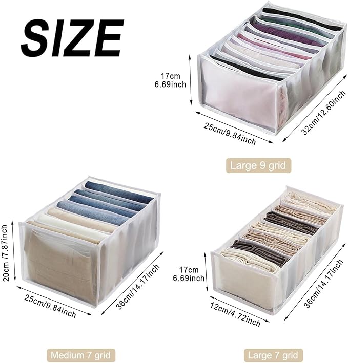 3PCS Wardrobe Clothes Organizer - Foldable Closet Drawer Organizer for Clothes, Portable Closet Organizers and Storage Bins, 