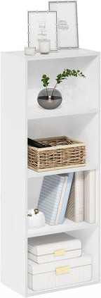 Furinno Luder Bookcase / Book / Storage, 4-Tier, White