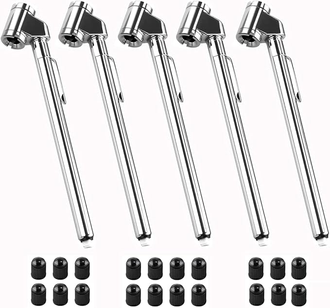 CZC AUTO Tire Pressure Gauge Heavy Duty Dual Head Mechanical Air Gauge Stainless Steel Stem for Car RV ATV Truck Motorcycle Bike, 10-120PSI (5 Pack)