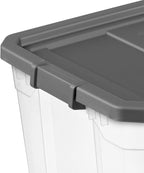 Sterilite 16-Pack Modular Stacker Box, Durable Clear Plastic Storage Bins with Latching Lids, 108 Quart - Stackable Organizin