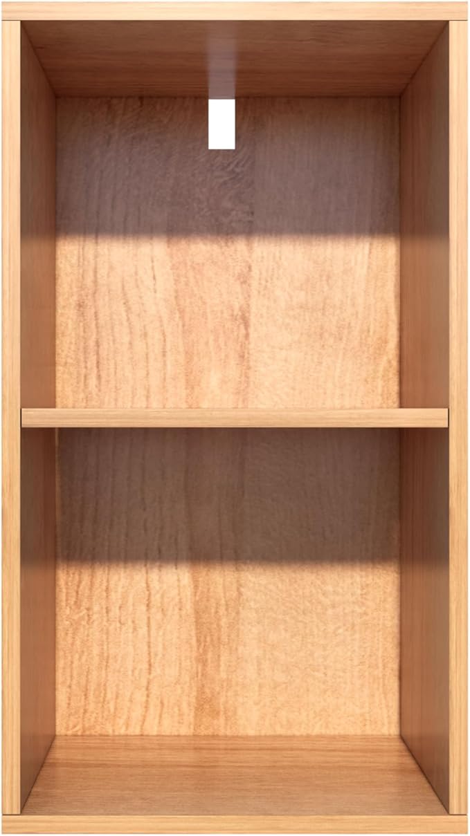 2 Cube Storage Organizer,Wooden 2-Tier Open Shelf Bookshelf,Versatile Storage Cubes for Living Room，Bedroom,Home Office, (Oak