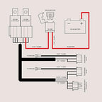 True Mods H6054 H4 LED Headlight Wiring Harness [Negative Switched Conversion] [Fused] Universal H4 Head Light Relay Harness 