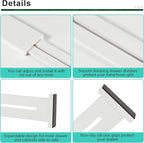 4 Pack Bamboo Drawer Dividers 2.6" High, Adjustable Length from 12 Inch to 17 Inch, Expandable Kitchen Drawer Organizer Separ