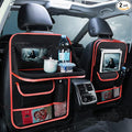 Tumecos 2 Pack Car Seat Back Organizer and Storage with Touch Screen Tablet Holder, Kick Mats, Back Seat Protector (black&red)