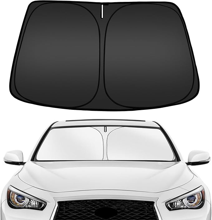 ARISMOTOR Windshield Sun Shade for Infiniti Q50 2014-2024, Custom Fit Foldable Front Window Sunshade Sun Visor Protector, Block UV Rays Keep Your Car Cooler